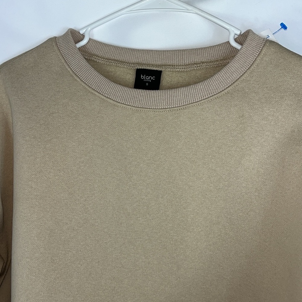 blanc cropped toggle pull long sleeve sweatshirt Sz S - Picture 5 of 7